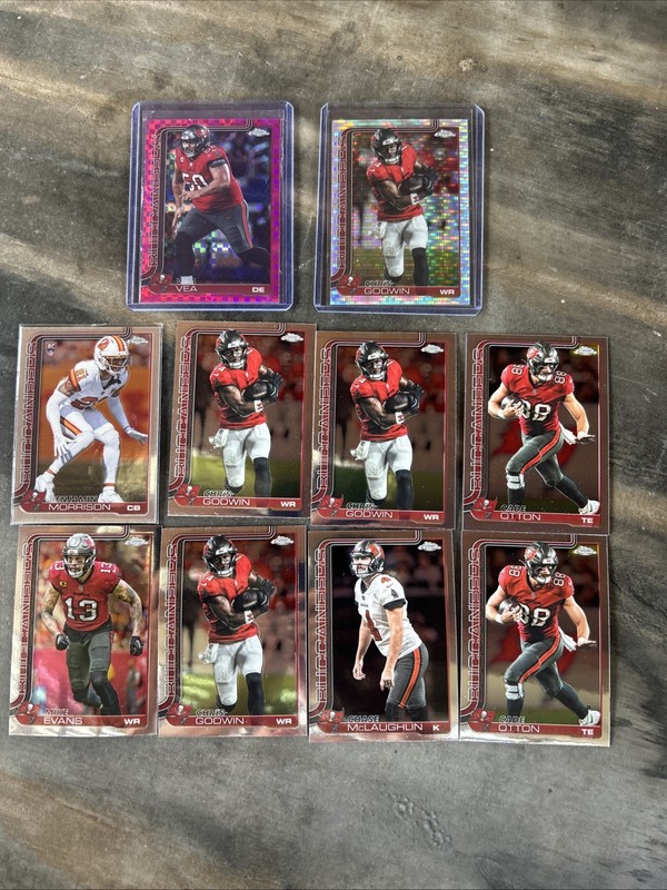 2025 Topps Chrome Football Tampa Bay Bucs 8 Card Team Lot