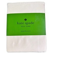 NEW KATE SPADE Standard Pillowcase Set Cotton Sateen Light Cafe Latte Preppy