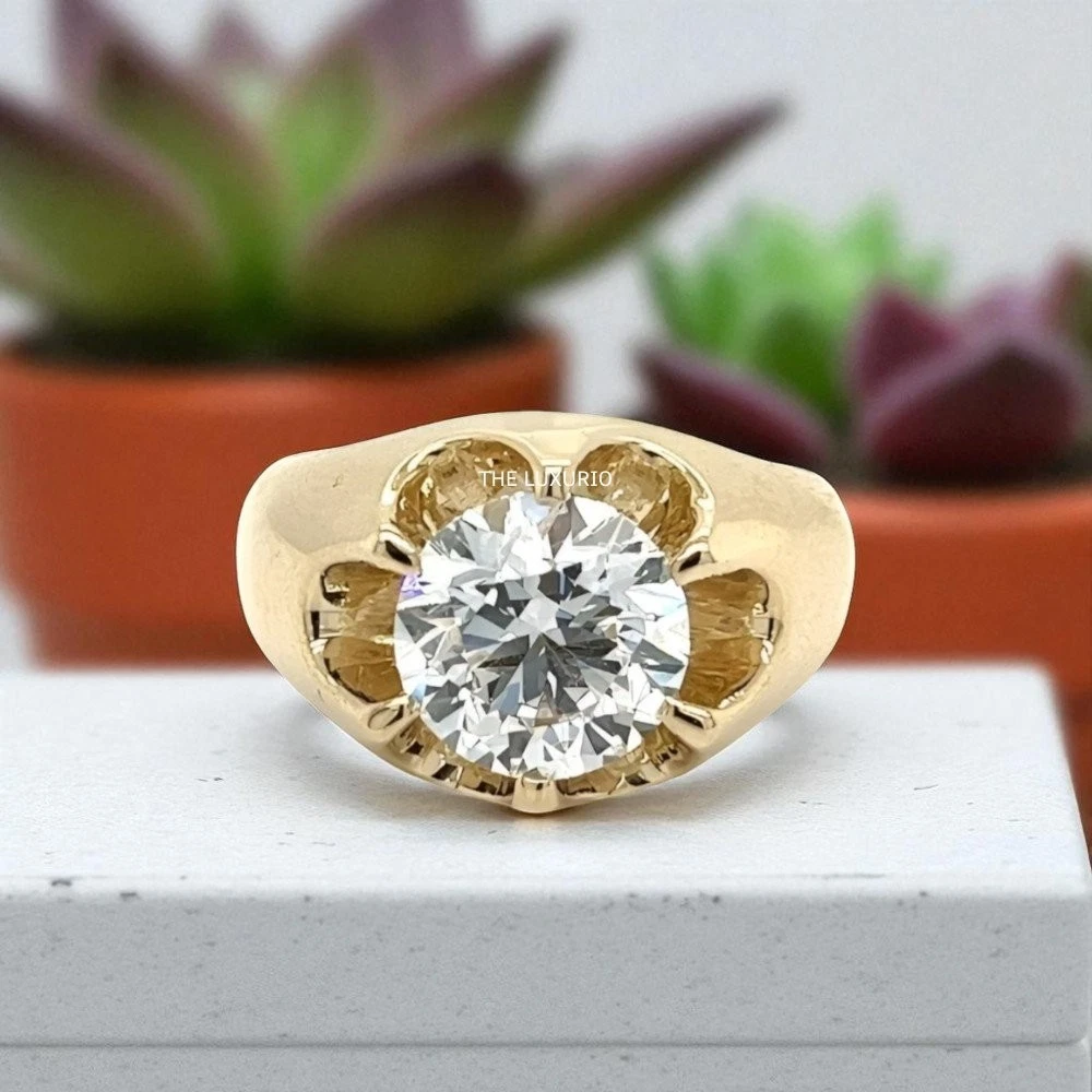 Discount anello brillanti uomo Hot Sale Anello uomo oro giallo e bianco con diam