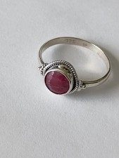 Ruby Ring Size 7 Stamped 925 Round Shape