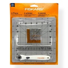 Fiskars 4-Piece Rotating Cutting Mat  Trim Set with Cutter and Rulers