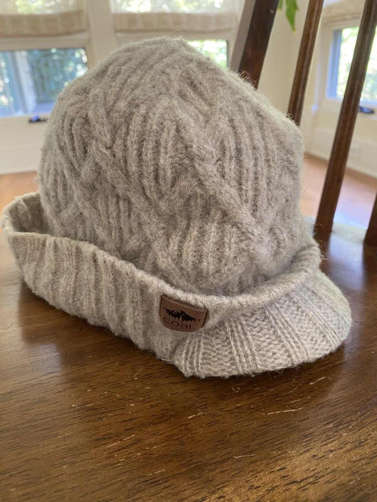 COAL | The Yukon Cable Knit Wool Brim Visor Beanie | Fleece Band | OS
