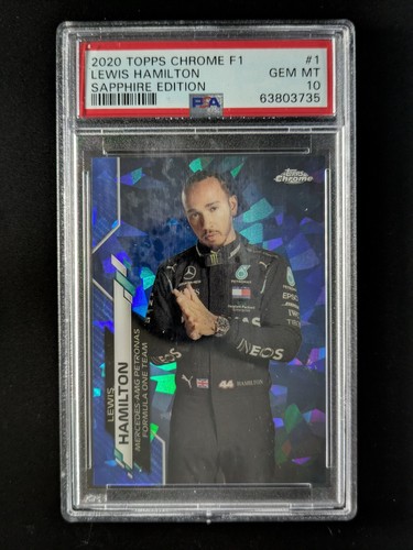 2020 Topps Chrome Formula 1 LEWIS HAMILTON 1st Yr Sapphire SP #1 PSA 10