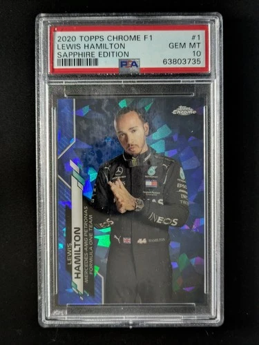 2020 Topps Chrome Formula 1 LEWIS HAMILTON 1st Yr Sapphire SP #1 PSA 10