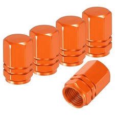 5Pcs Tire Valve Stem Caps Aluminum Alloy Tire Air Caps, Orange
