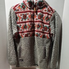 Simply Southern Womens small Quarter 1/4 Zip Fleece Sherpa Aztec turtle Gray