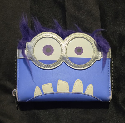 Loungefly Universal Studios Minions Zip-Around Wallet Small Black Blue Purple