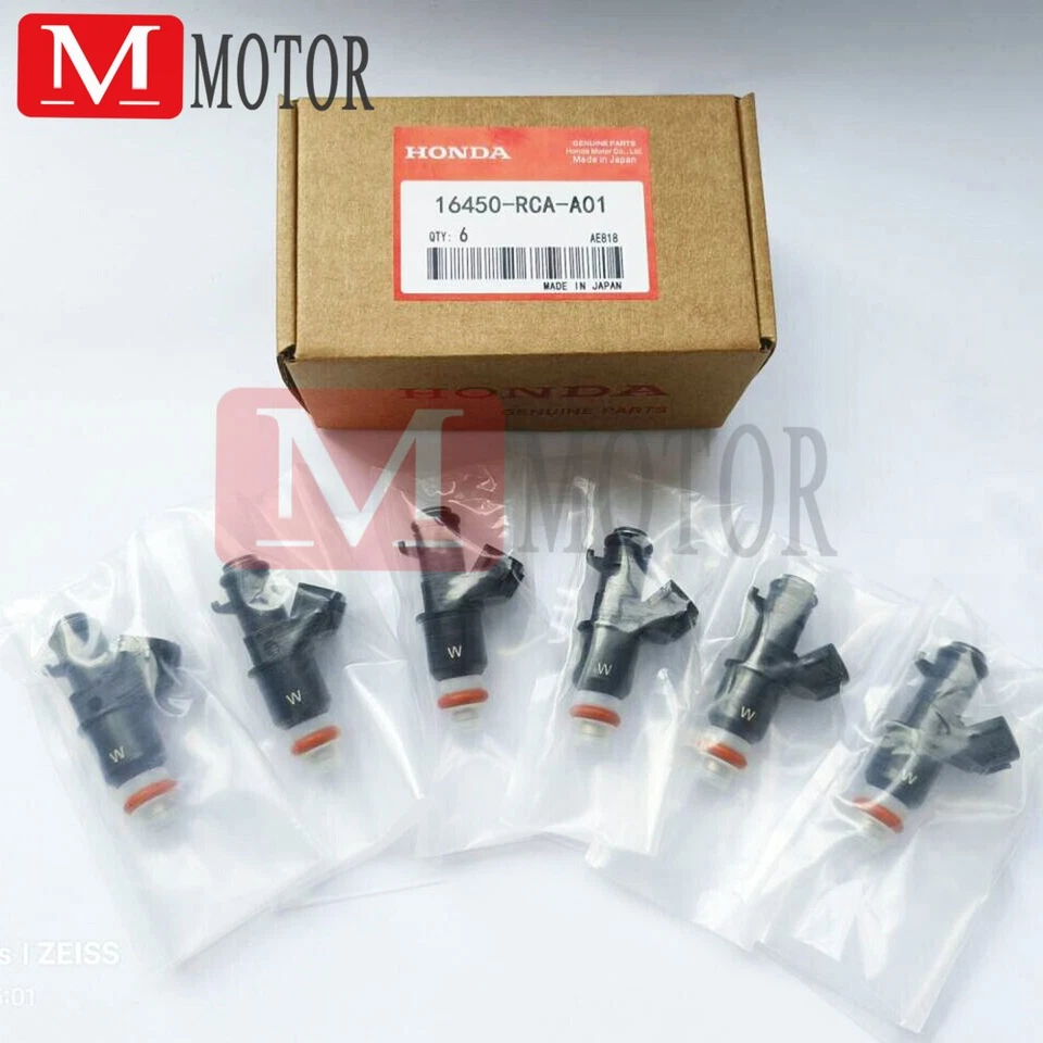 6X INYECTORES DE COMBUSTIBLE ORIGINALES OEM 16450-RCA-A01 PARA HONDA ACURA MDX TL Accord Pilot Foto 3 de 4
