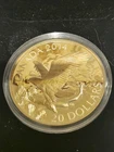 2014 CANADA PERCHED EAGLE GOLD PLATED SILVER COIN