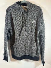 Nike NSW Sports Essentials AOP Fleece Hoodie Black  Men’s Large