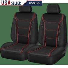 Universal Car Seat Cover 2Piece Carbon Fiber Protection Cars Trucks SUVs New