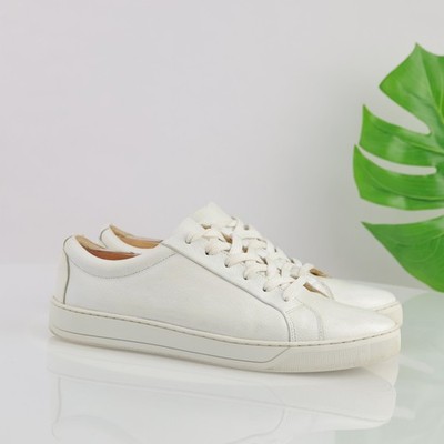 Mercanti Fiorentini Mens Sneakers Size 9.5 M White Leather Lace Up Casual Shoes
