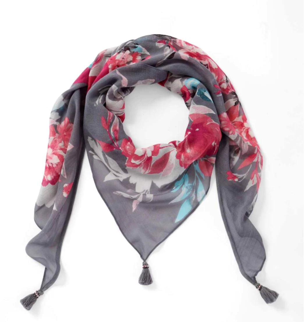 J. Jill ~ NEW Beautiful Vivid Blooms Triangle Scarf ~ NWT RARE!