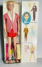KEN DOLL Mattel Vintage 750 Flocked Blonde Hair in Original 1961 Box Barbie 