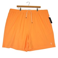 NEW Polo Ralph Lauren Swim Trunks Mens 3XLT Orange Classic Pony Logo Shorts