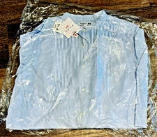 BRAND NEW NWT J W ANDERSON UNIQLO LONG BLUE/WHITE ALL-OVER STRIPE COTTON SHIRT-M