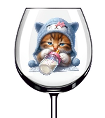 12x bunte Baby Kätzchen Katze Vinyl Aufkleber Abziehbild Becher Weinglas Flasche Becher