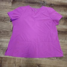 HeartSoul Vivid Pink Short Sleeve Scrub Top 3XL Stretchy