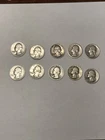 Lot of 10 Washington Silver Quarters 1934-1959