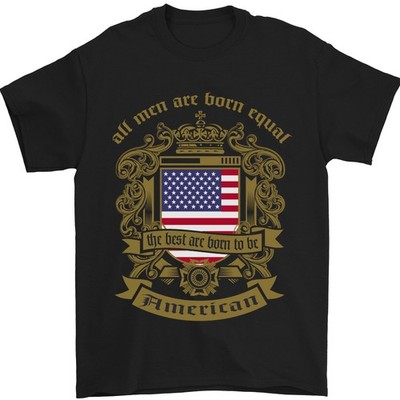Alle Men Are Born Equal American Amerika USA Herren 100% Baumwoll