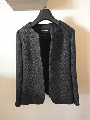 Original Giorgio Armani Jacke Blazer Anthrazit Wolle & Seide Gr. IT 40 / DE 34