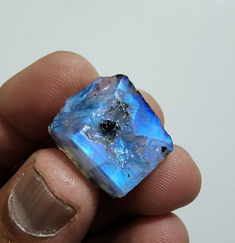 Amazing AAA+ White Rainbow Moonstone Rough 31 Crt Loose Gemstone Jewelry Making - Picture 3 of 8