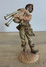 Vintage Nativity Italy Man Playing Bagpipes Replacement Figure 4.75 Inches Tall
