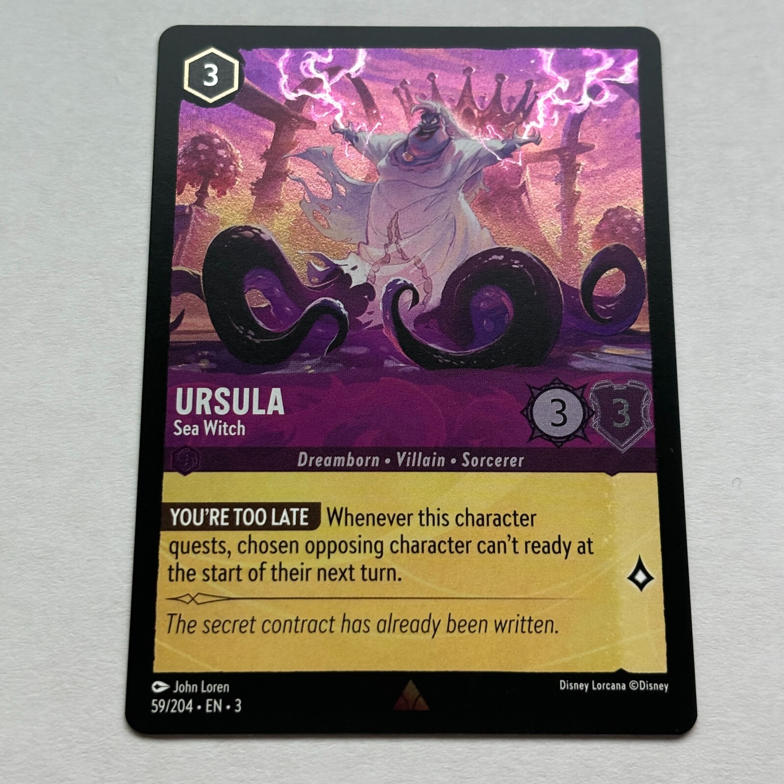 Ursula 59/204 Disney Lorcana Into The Inklands Rare Cold Foil Card NM