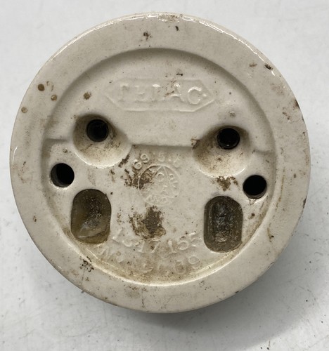 VINTAGE OLD ANTIQUE SURFACE-MOUNT ROUND WALL SWITCH FROM THE 1800'S WORKING - Picture 3 of 8