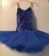 NEW Curtain Call Royal Blue Ballet Tutu, Black Gloves  Headband Adult Small