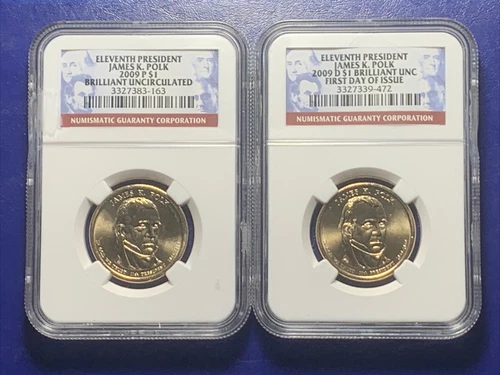 2009 P/D  James K. Polk Presidential Dollar NGC Brilliant Unc
