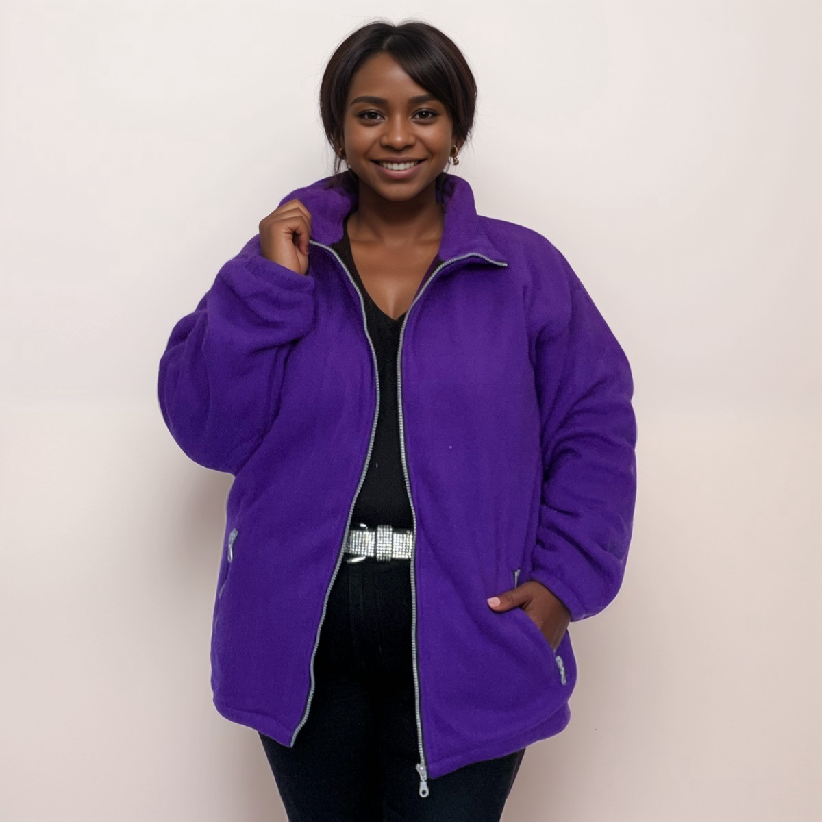 ROCKTHOSECURVES WOMENS FLEECE JACKET ZIP UP THICK POLAR FLEECE