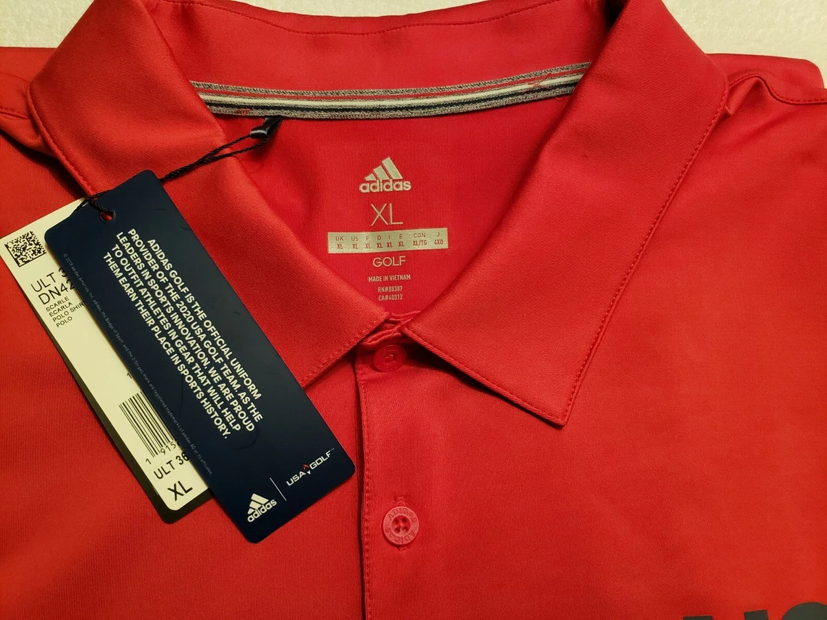 Red adidas cheap golf shirt