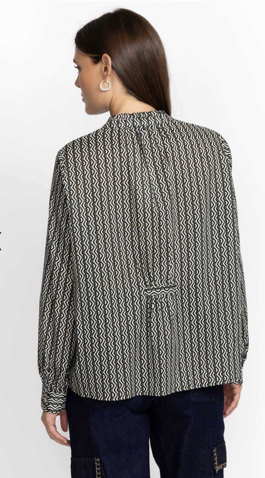 Johnny Was Calme Split Ruffled Neck Multi-Color Liya Blouse Size X/Large- $178 image 3