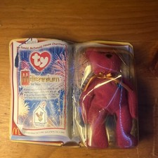 Rare Ty Beanie Baby Millennium/Millenium Purple Bear Retired 1999 Plush w/ Tag
