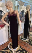 Scott McClintock Grape Velour Prom Gown Embroidery Lace Sleeveless size 10