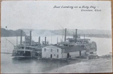 Ironton, OH 1909 Postcard, Boat Landing on a  Busy Day, Ohio