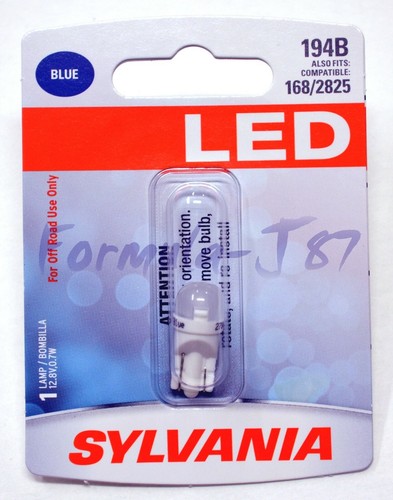 Sylvania LED Light 194 T10 Blue 10000K Two Bulbs License Plate Tag Replace EO - Picture 2 of 12