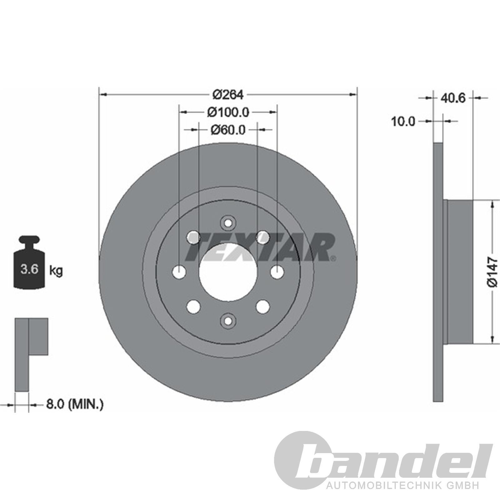 Kit De Frenos Traseros Brembo Perforados + Pastillas Para OPEL CORSA E Y ADAM - Disco Sólido Recubierto