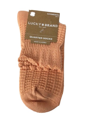 Solid Knit Peach Quarter Socks 