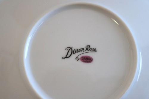 SANGO DAWN ROSE JAPAN PINK ROSE BUDS Coupe Platinum 5 5/8 Dessert Bowls Set of 2 - Picture 4 of 4