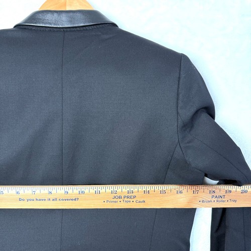 The Kooples Wool Leather Lapel Waistcoat Insert Blazer Jacket Womens FR 38 US 6 - Picture 12 of 14