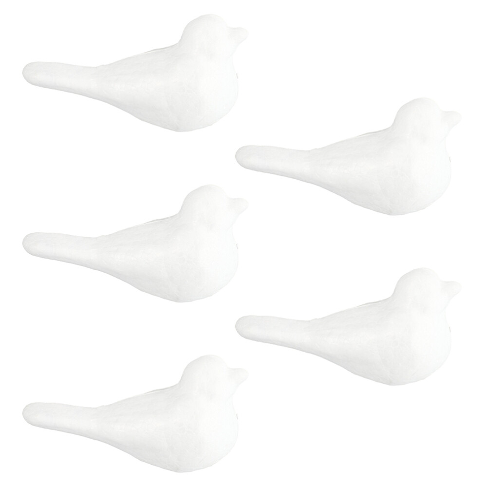 bird whiteページ 5PCS DIY Birds Crafts Decor Foam Birds White Body Birdie Toys for