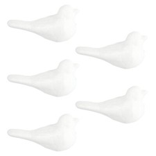 5PCS DIY Birds Crafts Decor Simple Foam Birds White Body Birdie Toys for Kids
