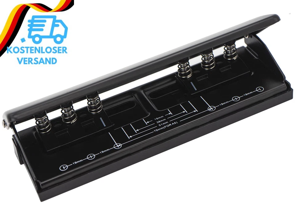 WITHYU Verstellbarer 6-Loch-Locher Aus Metall, A5 A6 A7 6-Ring-Locher Mit Positionierun