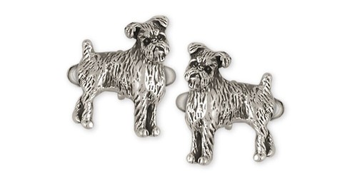 Brussels Griffon Cufflinks Handmade Sterling Silver Dog Jewelry GR38-CL - 第 1/1 張圖片