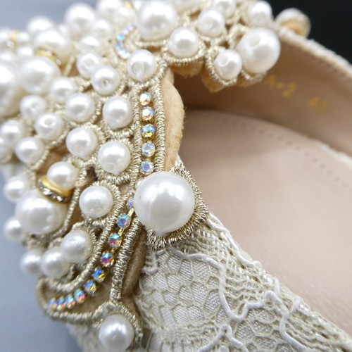 Damas Zapatos Albaricoque Reino Unido 6 Noche Boda Perlas Posh 2" Tacón Ocasión Fiesta - Imagen 7 de 7