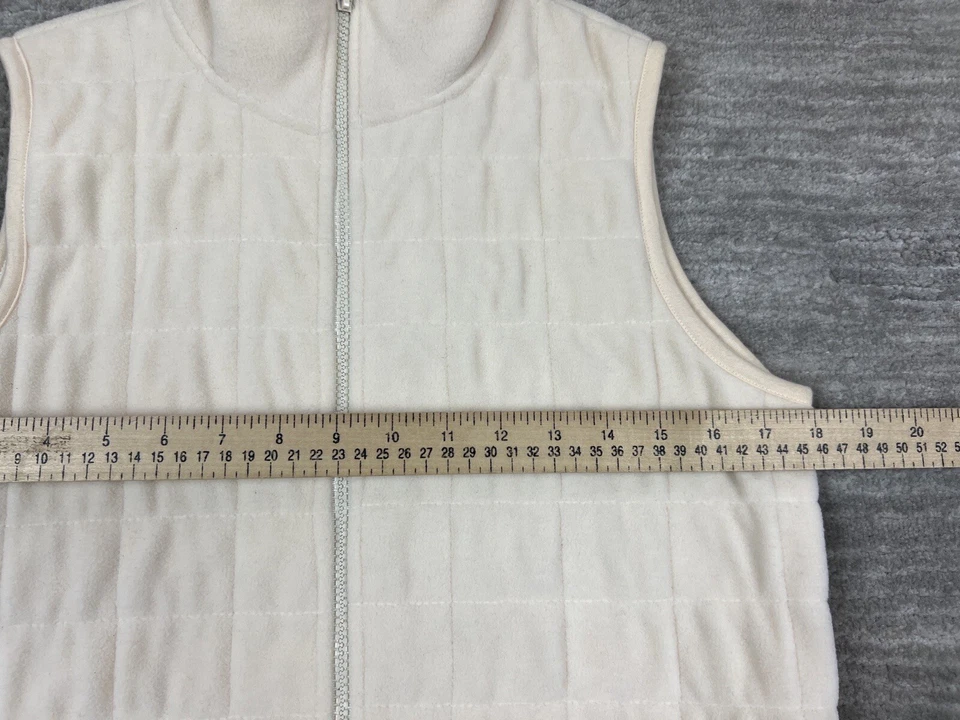 Chaleco Jane Ashley para mujer PM marfil polar bolsillos con cremallera suave Foto 4 de 4