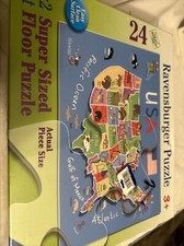 Ravensburger 24 Piece Super Sized Floor Puzzle USA Map of States 3'X2' EUC