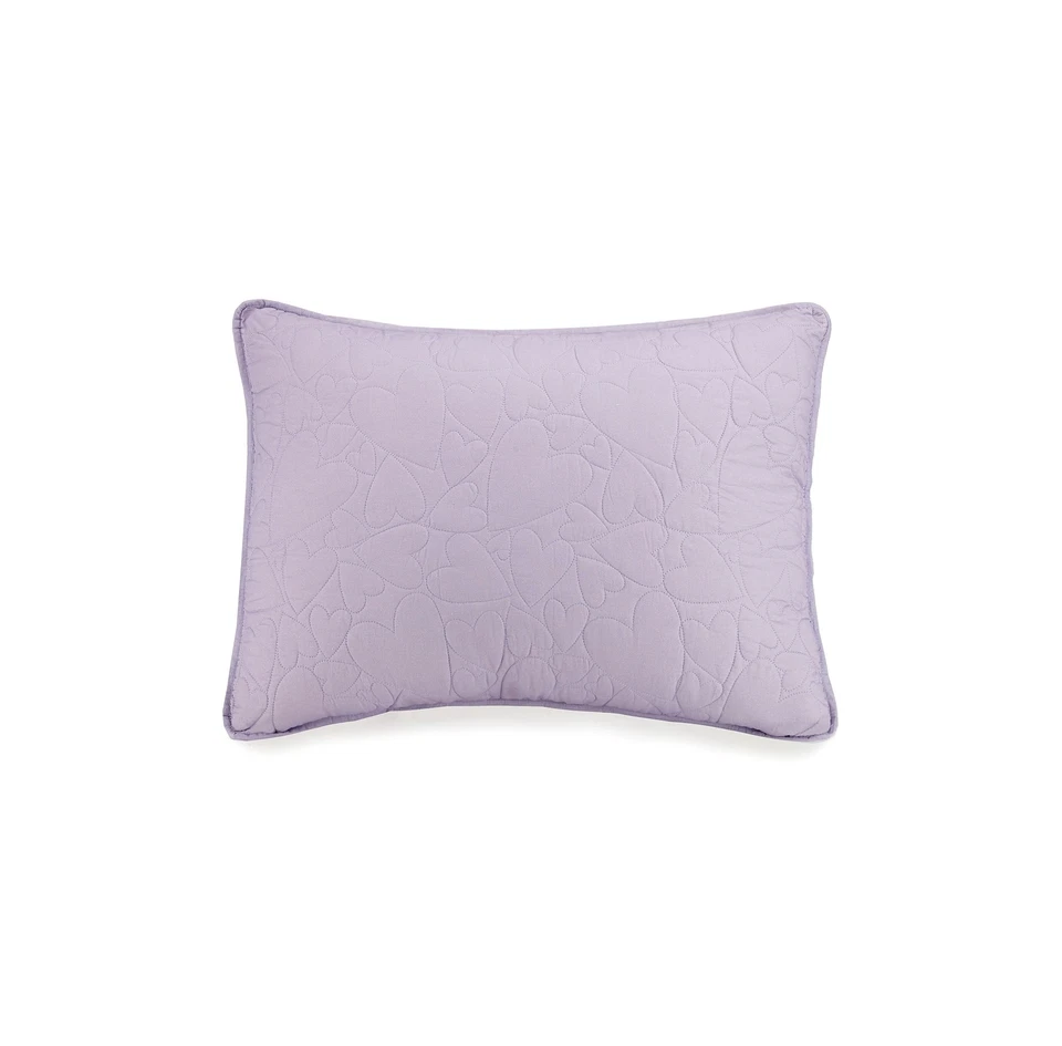 URBAN PLAYGROUND Solid Lavender Purple Hearts Kids Girls Cotton 5-Pc Quilt Se... - Image 3 of 4